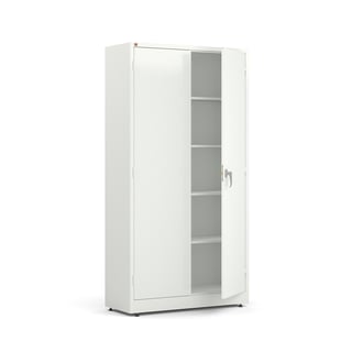 Opbevaringsskab STYLE, 4 hylder, 1900x1000x400 mm, hvid, hvid