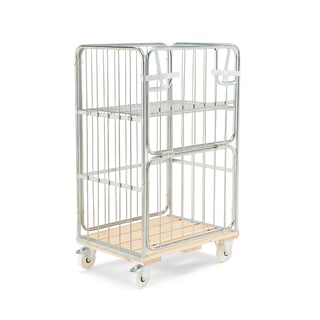 Roll container JORDAN, 450 kg load, brakes, 830x675x1390 mm