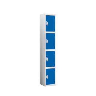Wet area locker, 4 doors, 1800x300x300 mm, dark blue