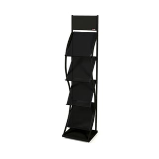Wave leaflet rack, 4 x A4, black