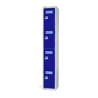 PPE locker, 4 doors, 1800x300x300 mm, dark blue