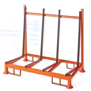 Material rack with rubber, single sided, 1400x770x1270 mm, 1000 kg load