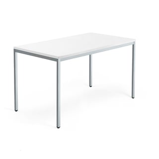 Biurko QBUS, rama 4 nogi, 1400x800 mm, srebrny, biały