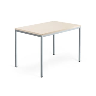 Kirjutuslaud QBUS, 1200 x 800 mm, U-raam, hõbehall/ kask
