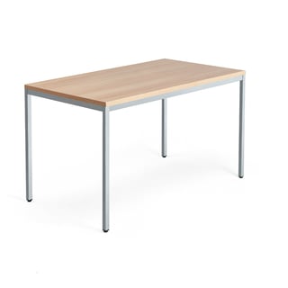 Kancelársky pracovný stôl QBUS, 1400x800 mm, dub/strieborná