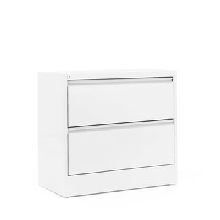 Side filing cabinet INDEX, A4 size, 2 drawers, 800x425x740 mm, white