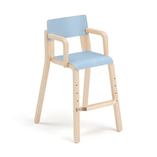 High chair DANTE, with armrests, H 500 mm, birch, blue laminate