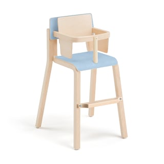 Hochstuhl DANTE, H 500 mm, Birke, Laminat Birke, blau