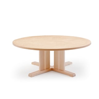 Stalas KUPOL, apvalus, Ø1200x500 mm, beržas/beige linoleumas