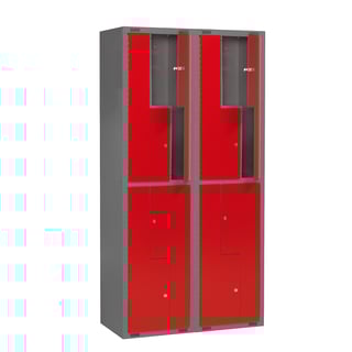 Riidekapp MINI-Z, 1000 mm, 2 moodulit, punane uks