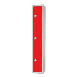 Elite locker, 3 door, 1800x300x450 mm, red