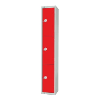 Elite locker, 3 door, 1800x300x450 mm, red