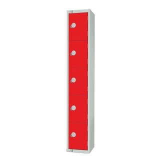 Elite locker, 5 door, 1800x300x450 mm, red