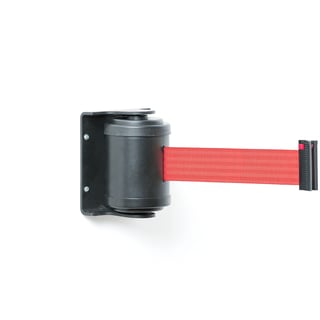 Avspärrningsband 180 grader, svart, röd, 4500 mm