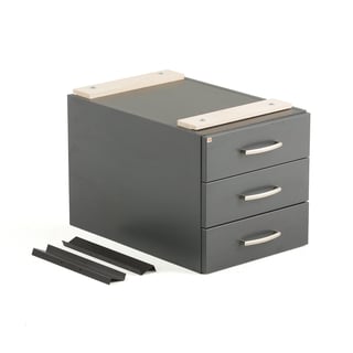 Komplet fioka kao dodatak CARGO, 3 fioke, 400x400x600 mm, siva