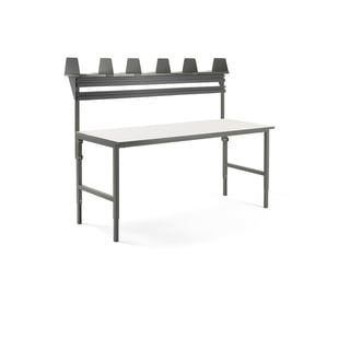 Darbagalds CARGO ar augšējo plauktu + 2 sliedes kastītēm, 2000x750 mm