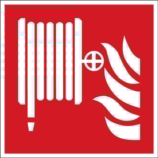 Fire hose reel sign, adhesive polyester, 100x100 mm