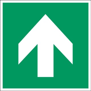 Ženklas: Krypties rodyklė 90°, žalia, lipnis poliesteris, 100x100 mm