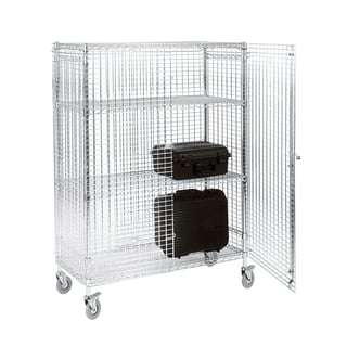 Chrome wire mobile security cage, 300 kg load, 1750x915x460 mm
