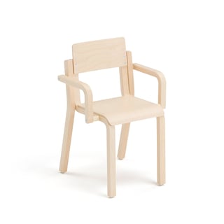 Stol DANTE, med armstöd, höjd: 380 mm, laminat, björk