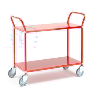 Metalna kolica, 2 police, 900x440 mm, crvena