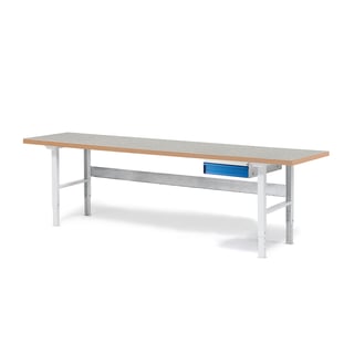 Pakettitarjous SOLID, teollisuuspöytä, 750 kg, 1 vetovetolaatikko, 2500x800 mm, vinyyli