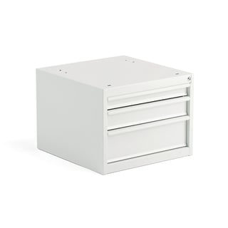 Skuffesektion ROBUST, 3 skuffer, grå