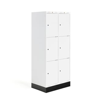 Koolikapp ROZ, 6 ust, soklil, 1890 x 800 x 550 mm, valge uks