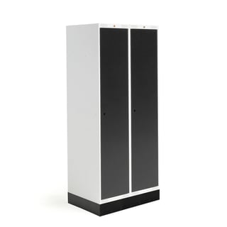Koolikapp ROZ, 2 ust, soklil, 1890 x 800 x 550 mm, must uks
