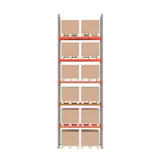 Pallställ ULTIMATE, grundsektion, 12 pallar, 500 kg/pall, höjd: 6000 mm