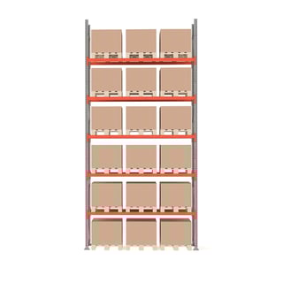 Pallereol ULTIMATE, grunnseksjon, 18 paller, H6000 B2750 D1100 mm