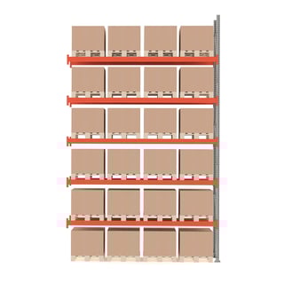 Pallereol ULTIMATE, påbyggseksjon, 24 paller, H6000 B3600 D1100 mm