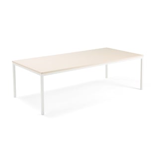 Konferenztisch QBUS, 2400 x 1200 mm, weiß/Birke