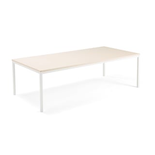 Konferenztisch QBUS, 2400 x 1200 mm, weiß/Birke