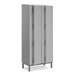 CREATE ENERGY rūbų spintelė, 2 dalys, 1985x800x500mm, pilka su kojelėmis