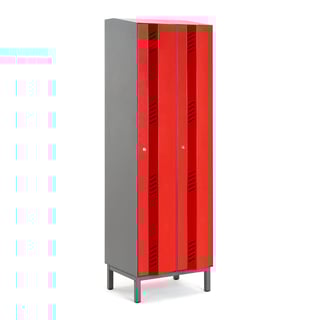 Riidekapp CREATE ENERGY, 2 punast, ust, jalgadel, 1985 x 600 x 500 mm