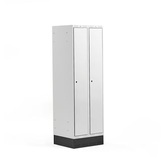 Garderobna omara CLASSIC, podstavek, 2 sekciji, 1890x600x550 mm, siva
