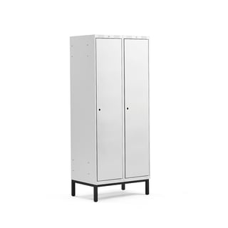 Kledinglocker CLASSIC, potenframe, 2 modules, 1940 x 800 x 550 mm, grijs