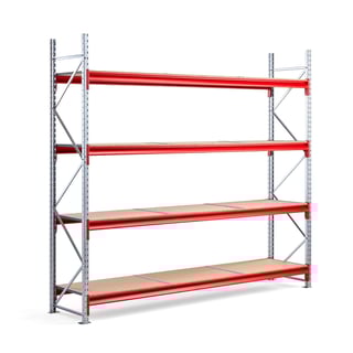 Varastohylly TOUGH, perusosa, 2500x2800x600 mm, 4 lastulevyä