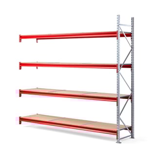 Lagerhilla Tough, viðbótareining, 2500x2700x600 mm, 4 tréhillur