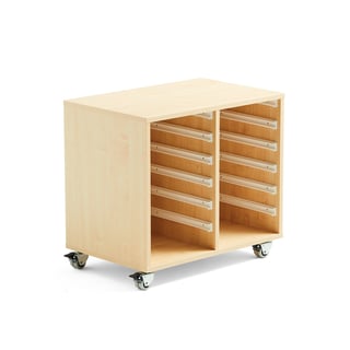 Säilytyslaatikosto muovilaatikoille IDA, 680x450x635 mm, koivu