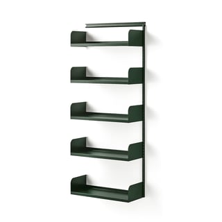 Wall shelving SHAPE, add-on, metal shelves, 1951x800x300 mm, green