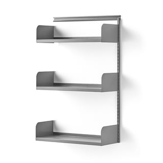 Zidni regal, dodatna enota, kovinske police, 1237x800x300 mm, alu lak