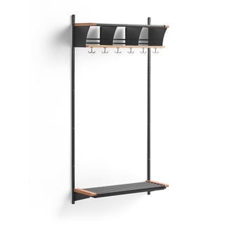 Garderoobiriiul JEPPE, põhiosa, 1790 x 900 x 300 mm, tumehall/ tamm