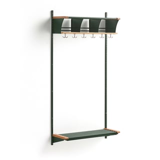 Klädfack JEPPE, grundsektion, 3-fack, 1790x900x300 mm, ek/grön