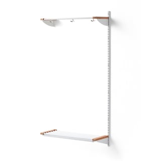 Cloakroom unit JEPPE with hat shelf, add-on unit, 1790x900x310 mm, white/oak