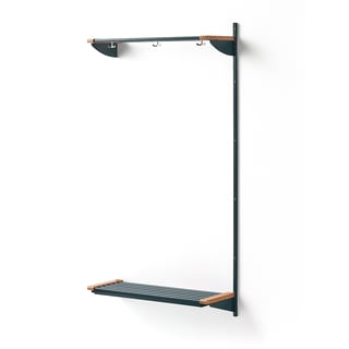 Cloakroom unit JEPPE with hat shelf, add-on unit, 1790x900x310 mm, blue/oak