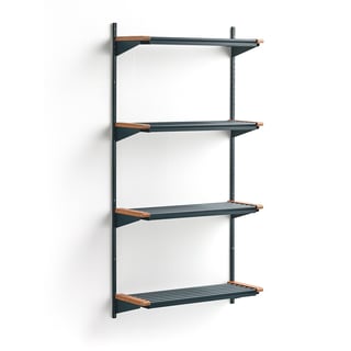 Skoreol JEPPE, 4 hylder, grundsektion, blå/eg, 1790x900x300 mm