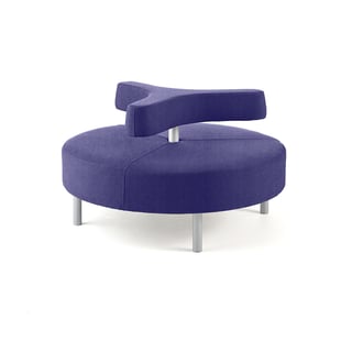Sofa DOT, 3-armet armlæn, siddehøjde 450 mm, Ø 1300 mm, stof Medley blålilla