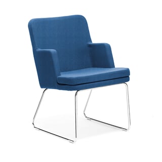 Sessel EASY, Kufengestell aus Chrom, Medley-Stoff, himmelblau